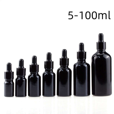 Ultralight Black Essential Oil Bottles , Reusable 15ml Black Dropper Bottle