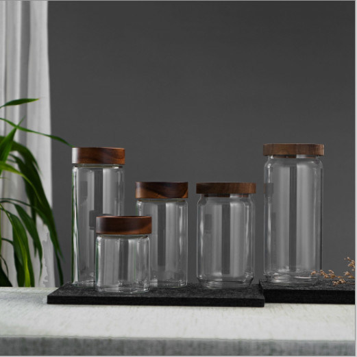 Lightweight Borosil Glass Jar With Lid , CE Borosilicate Glass Jar With