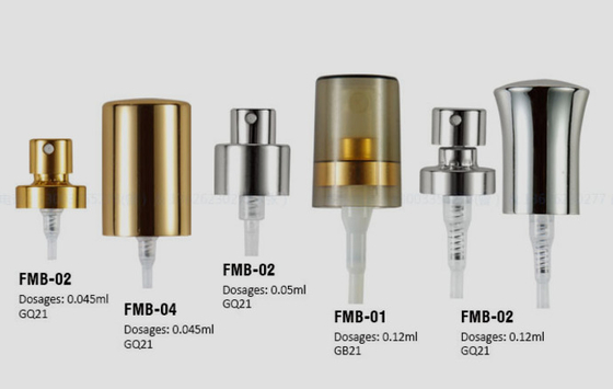 Dosage 0.18cc Gold Fine Mist Sprayer , Ultralight Perfume Bottle Spray Pump ISO9001