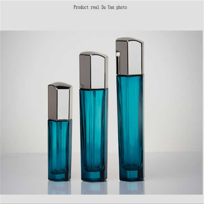 120ml Portable Cosmetic Glass Bottle With Airless Pump Reusable Leakproof