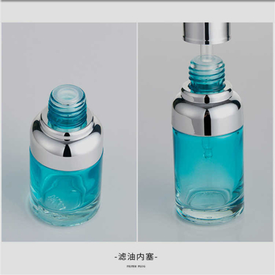 50ML Portable Cosmetic Glass Bottle With Airless Pump Reusable Leakproof