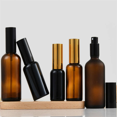 Leakproof Small Brown Amber Glass Spray Bottles Lightweight Fashionable