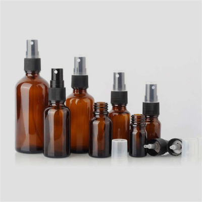 Leakproof Small Brown Amber Glass Spray Bottles Lightweight Fashionable