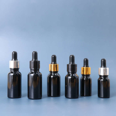 Ultralight Black Essential Oil Bottles , Reusable 15ml Black Dropper Bottle
