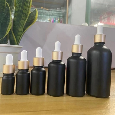 Ultralight Black Essential Oil Bottles , Reusable 15ml Black Dropper Bottle