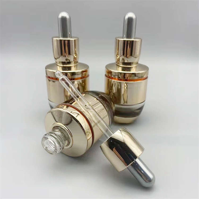 30ml Golden Luxury Glass Dropper Bottles With Pipette Practical Non Toxic