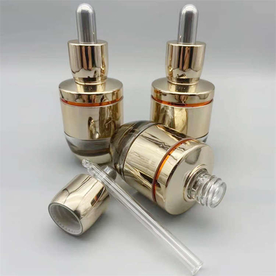 30ml Golden Luxury Glass Dropper Bottles With Pipette Practical Non Toxic