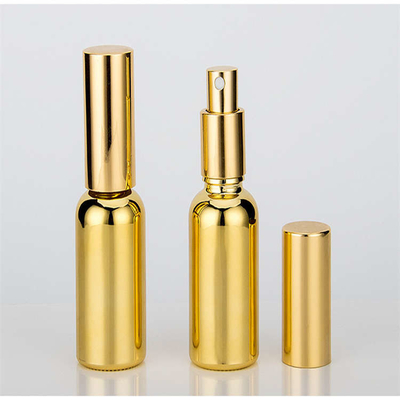 Gold Airless Pump Cosmetic Glass Bottle Reusable Lightweight 5ml 30ml 50ml 100ml