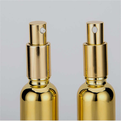 Gold Airless Pump Cosmetic Glass Bottle Reusable Lightweight 5ml 30ml 50ml 100ml