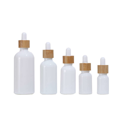 Practical CE Bamboo Glass Dropper Bottles , Portable Glass Bottle With Bamboo Dropper