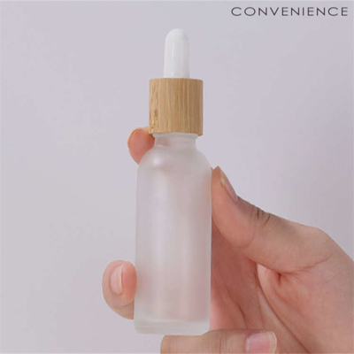 Practical CE Bamboo Glass Dropper Bottles , Portable Glass Bottle With Bamboo Dropper