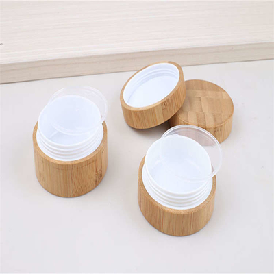 Practical Bamboo Containers For Cosmetics , Lightweight 50g Bamboo Cream Jar