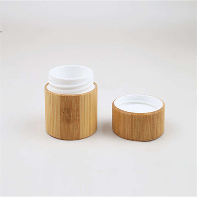 Practical Bamboo Containers For Cosmetics , Lightweight 50g Bamboo Cream Jar