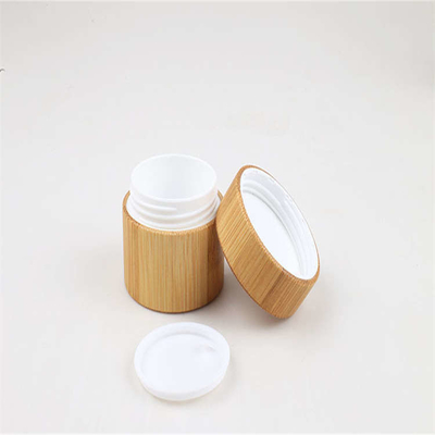 Practical Bamboo Containers For Cosmetics , Lightweight 50g Bamboo Cream Jar
