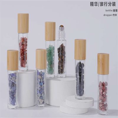 Multifunctional Roller Bamboo Dropper Bottle For Essential Oil 10ml 15ml Ultralight