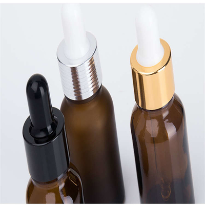 Multiscene Glass Bottles With Dropper , Eco Friendly Frosted Amber Dropper Bottle