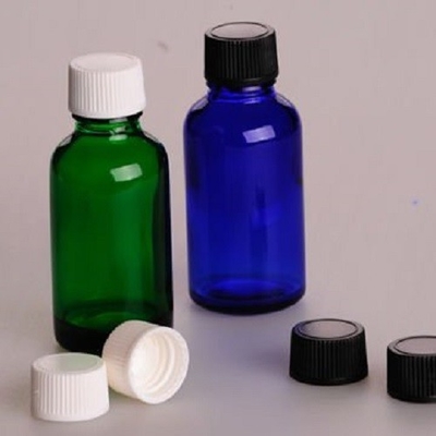 Lidded Pharmaceutical Amber Glass Bottle , 30ML Practical Medical Glass Vials