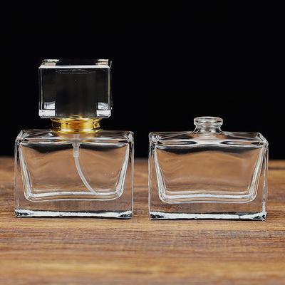 Square Glass Perfume Spray Bottle With Mist Pump Reusable Lightweight
