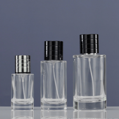 Lidded ISO9001 Perfume Oil Spray Bottle , Portable Round Glass Perfume Bottles