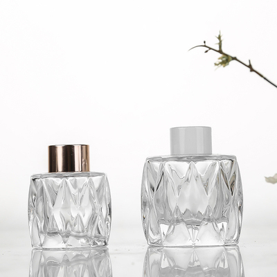 Non Toxic Empty Reed Diffuser Bottles , Portable Crystal Oil Diffuser Glass Bottle
