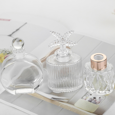 Non Toxic Empty Reed Diffuser Bottles , Portable Crystal Oil Diffuser Glass Bottle