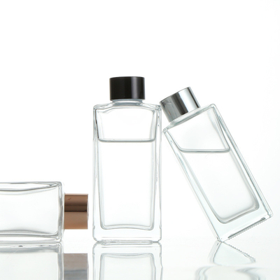Reusable ISO14001 Reed Diffuser Jars , Lidded 100ml Square Diffuser Bottle