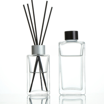 Reusable ISO14001 Reed Diffuser Jars , Lidded 100ml Square Diffuser Bottle