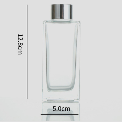 Reusable ISO14001 Reed Diffuser Jars , Lidded 100ml Square Diffuser Bottle