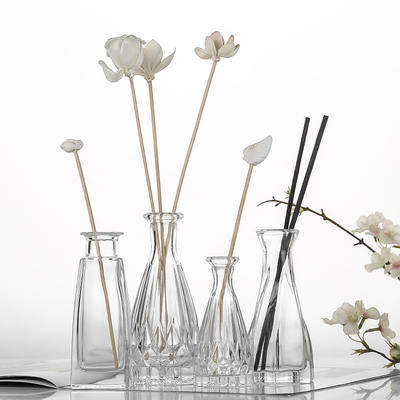 Washable Crystal Diffuser Glass Bottles With Caps Transparent Practical