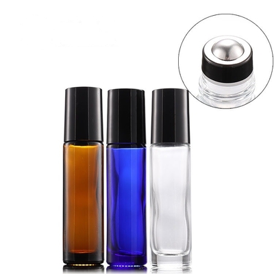 ISO14001 Roll On Perfume Oil Bottle 10ml , Lidded Essential Oil Bottles With Roller