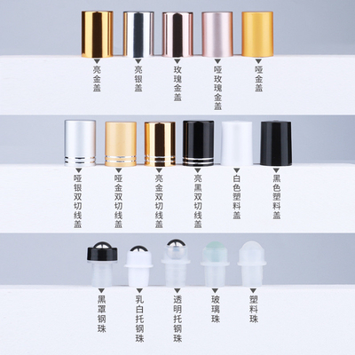 ISO14001 Roll On Perfume Oil Bottle 10ml , Lidded Essential Oil Bottles With Roller